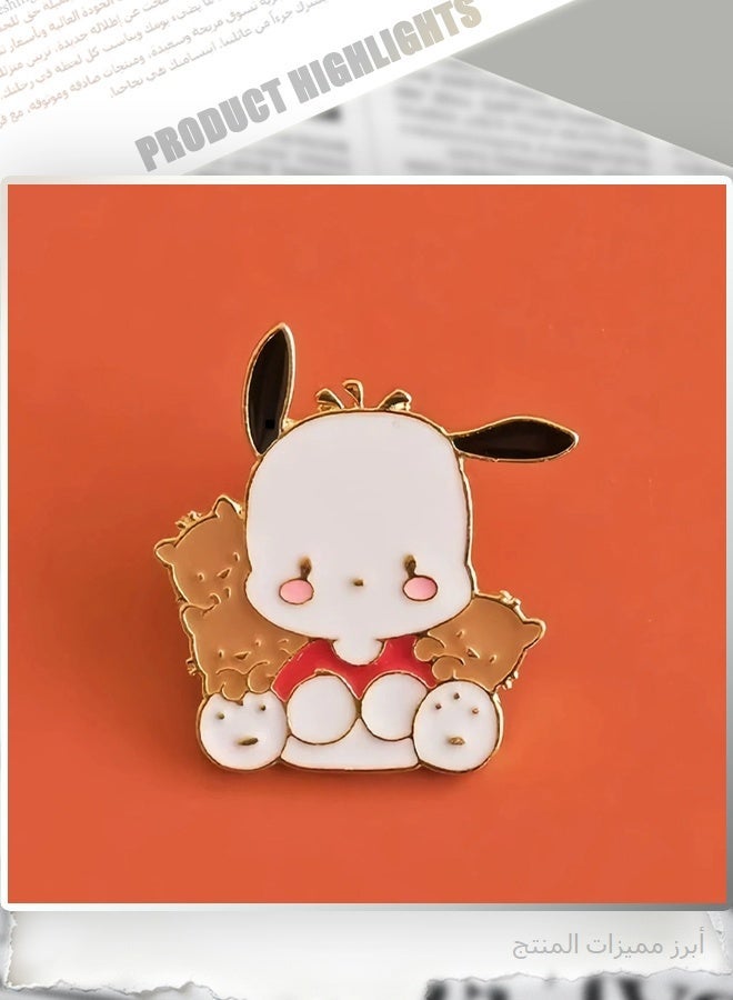 Sanrio 4PCS Cute Enamel Pins Set, 30mm Cartoon Character Badges, Kawaii Lapel Pin Brooches for Backpacks Clothes Decoration, Gift for Kids Girls - Image 5