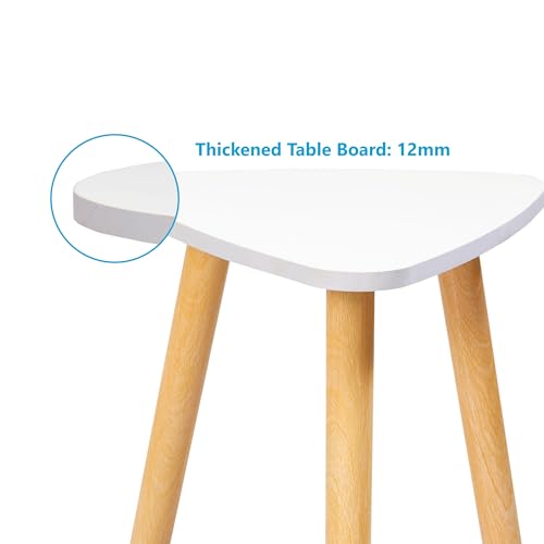 TARKAN Small Modern Wooden End Table for Living Room, Home, Office - Easy Assembly, White (30cm, Triangle) - Image 4
