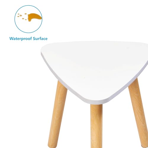 TARKAN Small Modern Wooden End Table for Living Room, Home, Office - Easy Assembly, White (30cm, Triangle) - Image 5