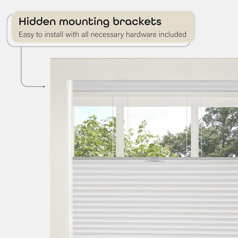 Achim Cordless Cellular Pleated Window Shades - 39 Inch Width, 64 Inch Length - White - Light Filtering Top-Down Honeycomb Pull Down Blinds for Windows and Skylights by Home Decor - Image 3