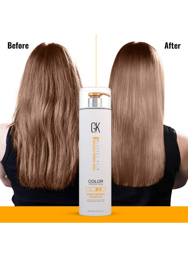 GK Hair GK HAIR Sulfate-Free Moisturizing Shampoo for Women Deep Conditioning with Keratin and Argan Oil Frizz Control Hydrate Treatment for Dry Color-Treated Damaged Hair – 33.8 Ounce - Image 3