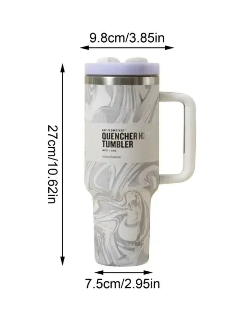 Stanley 40 Oz Tumbler with Handle and Straw – Leak Resistant Flip Lid, Vacuum Insulated, Stainless Steel Portable Travel Mug –. Keeps Drinks Hot or Cold for Hours - Image 2