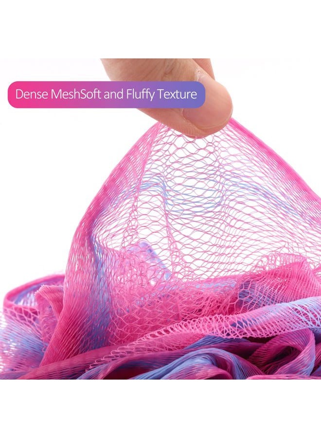BTYMS 4 Pieces 75g/pc Shower Loofahs Large Bath Sponge Mesh Pouf Wash Puff Shower Poof Body Loofas for Bathing - Image 2