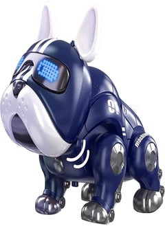 WELL ENTERPRISE Robot Dog for Kids Battery Operated Smart Intelligent Lovely Dog with Demo & Blinking Eyes Dog with Flashlight (Blue)
