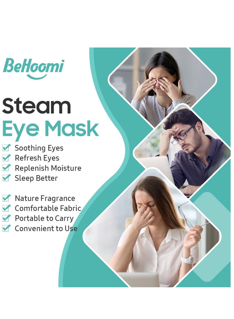 BeHoomi 30Packs Steam Eye Mask, Heated Eye Mask Warm Compress for Eyes, Self Heating Disposable Eye Masks for Home Sleep, Spa, Travel Essentials & Relaxation Gifts, Stocking Stuffers (Unscented)  - Image 5