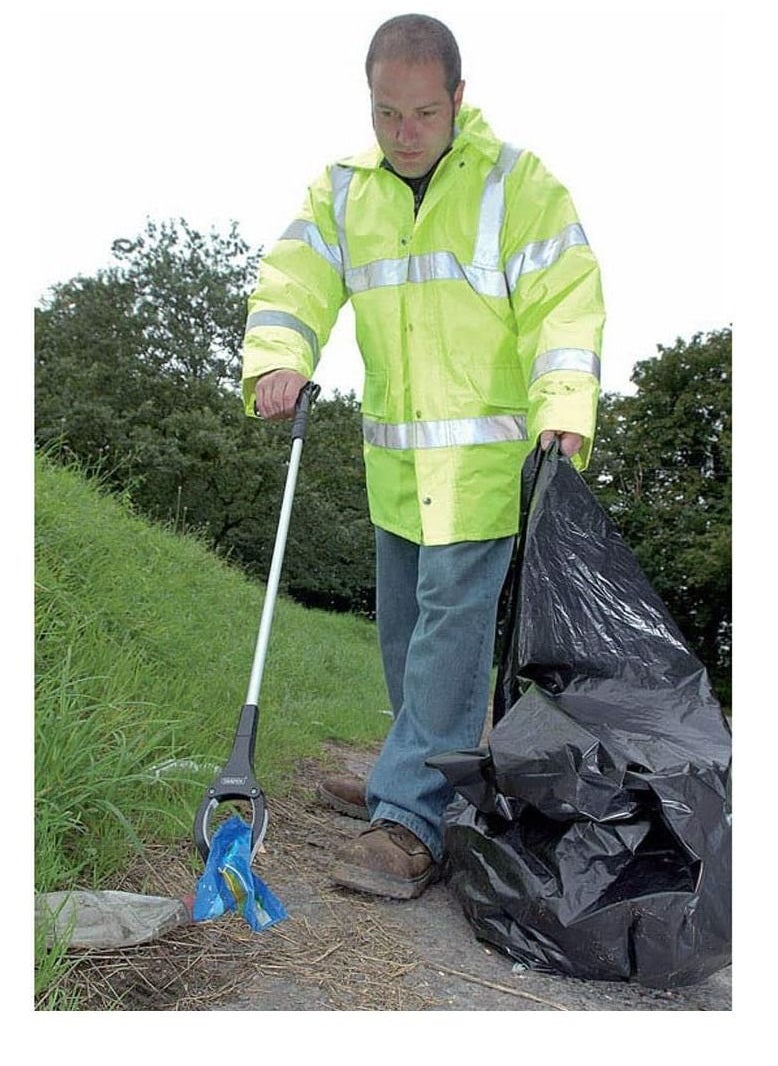 RACO - RACO Waste Picker Multi-Purpose Easy Reaching Trash Garbage Pick Up Grabber Reacher Tool Silver - Image 1