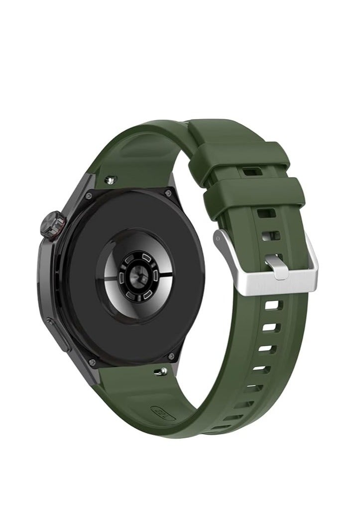 Silicone Strap Compatible with Huawei Watch GT5 Pro 22mm (Olive)