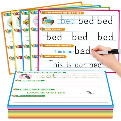 PraxiKidy CVC Word Games Sentence Building for Kids Handwriting Practice Sight Words Writing Tracing Phonics Flash Cards Pre k Preschool Kindergarten Learning Activities Homeschool Special Education - Image 1