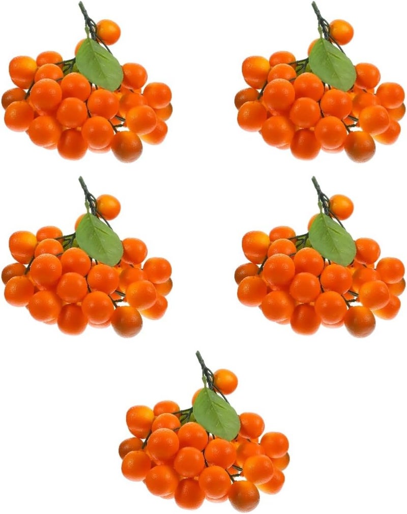 5pcs Artificial Fruit String Decor Realistic Foam Faux Fruit Ornament for Home Shop Photography Props - Image 1