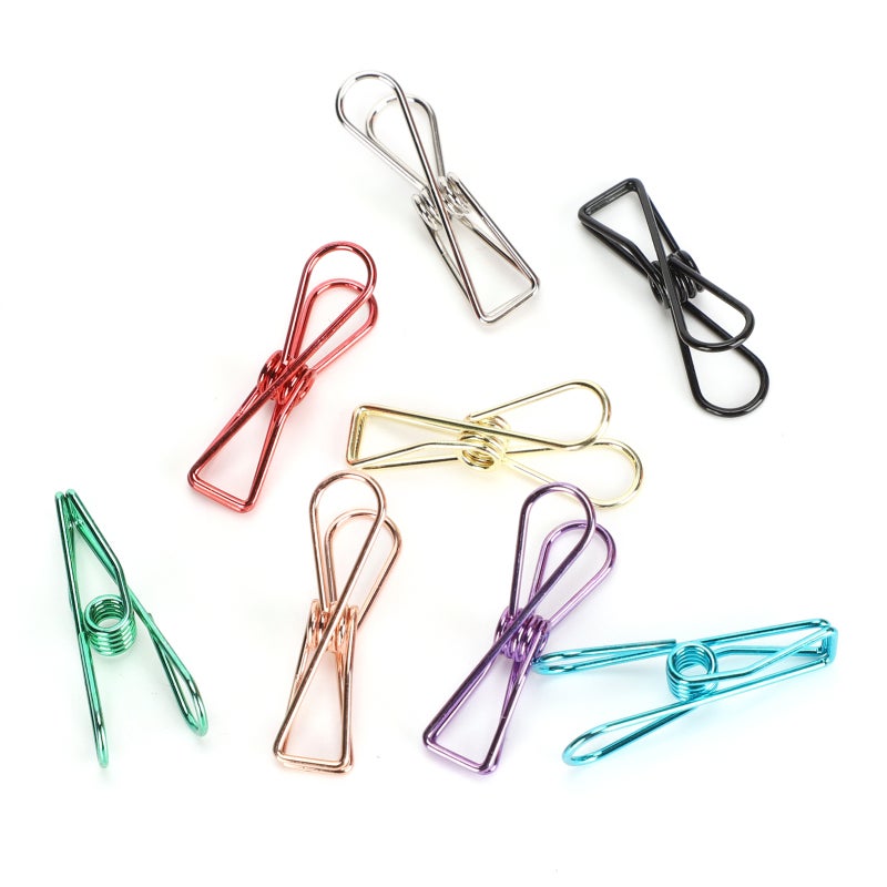 Hollow Fish Clips: 3D Hollow Shape High Elasticity Spring Metal - Fade-Resistant Colorful Metal Small Clips for Home Office Study Document Organization - Image 2