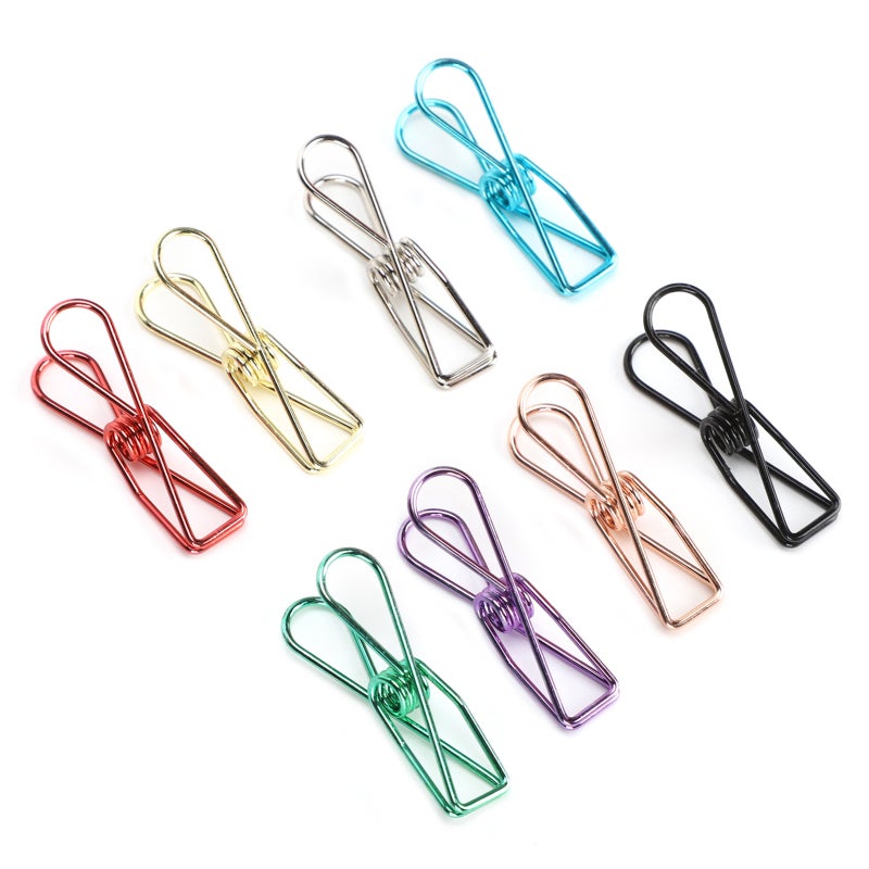 Hollow Fish Clips: 3D Hollow Shape High Elasticity Spring Metal - Fade-Resistant Colorful Metal Small Clips for Home Office Study Document Organization - Image 3