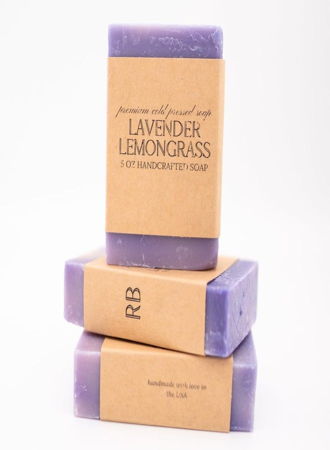 River Birch Lavender Lemongrass Handcrafted, Cold Process 5 oz. Soap Bars 3-pack – Vegan and Cruelty-Free - Image 1