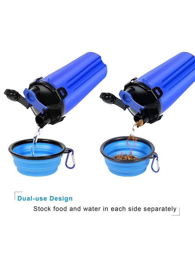 Neostyle Neostyle Portable Dog Water Bottle with 2 Collapsible Silicone Bowls Blue  - Image 3