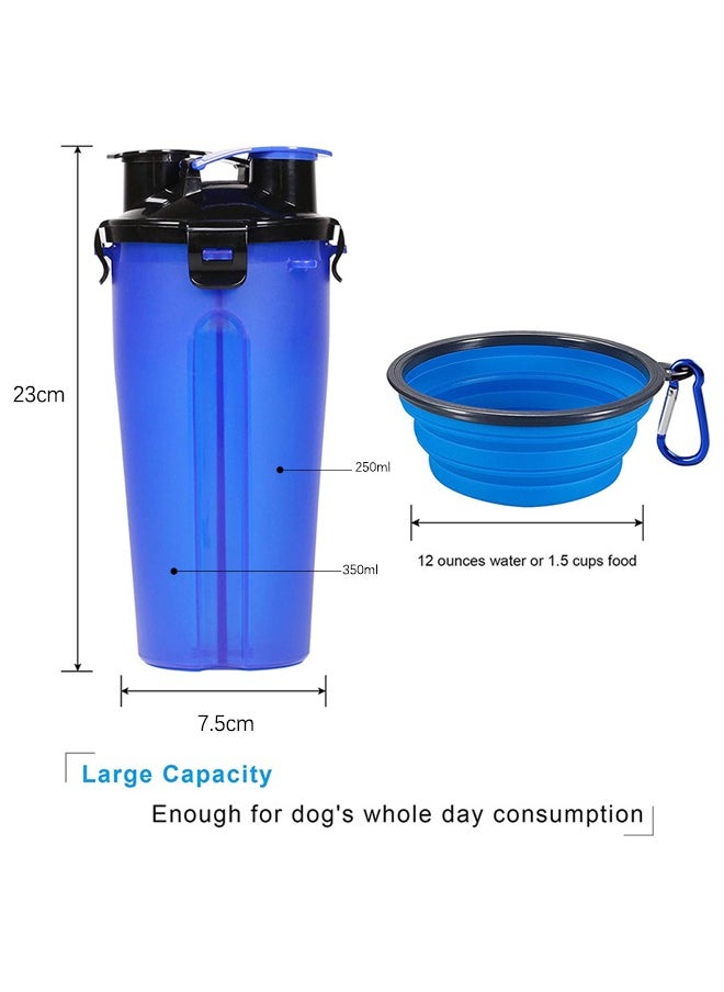 Neostyle Neostyle Portable Dog Water Bottle with 2 Collapsible Silicone Bowls Blue  - Image 2