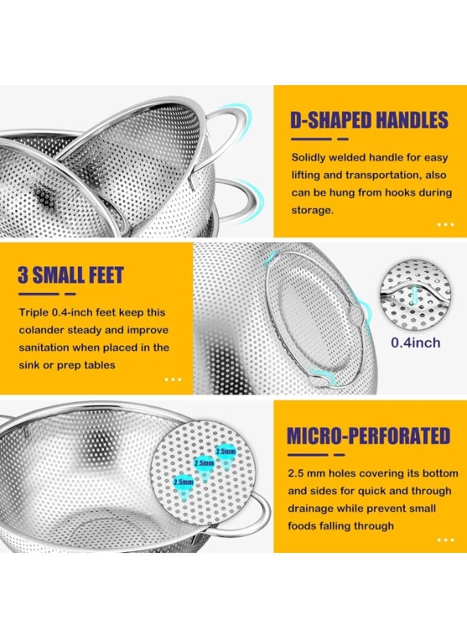 MOMENT MOMENT Multipurpose Stainless Steel Colander 31.5 CM Strainer Drainer with Handle for Kitchen/Draining Pasta/Rinsing Vegetables Fruits, Heavy Duty & Dishwasher Safe  - Image 4