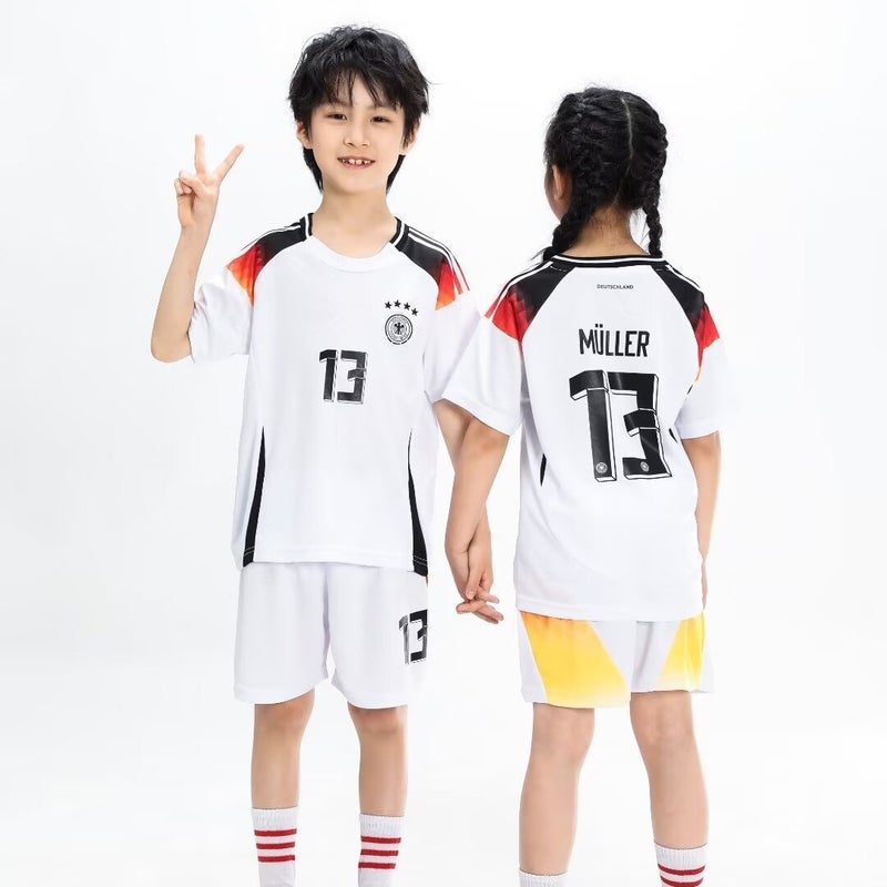 24-25 زي منتخب ألمانيا الأبيض رقم 13 لكرة القدم للأطفال والبالغين مقاس 14 ياردة-3XL - Image 5
