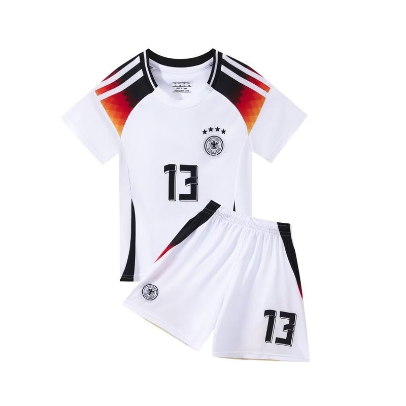 24-25 زي منتخب ألمانيا الأبيض رقم 13 لكرة القدم للأطفال والبالغين مقاس 14 ياردة-3XL - Image 2