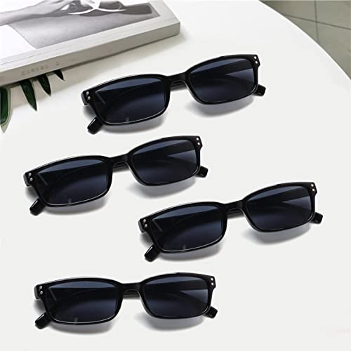 Kerecsen 4 Pack Reading Glasses for Men and Women with Spring Hinges, Lightweight Black Rectangular Readers Eyeglasses (4 Pack 4Black/Gray Lens, 2.0, x) - Image 5