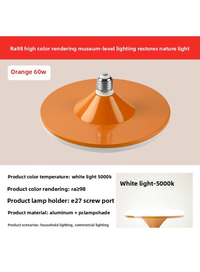 Full Spectrum Flying Saucer Lamp Home E27 Screw Led Super Bright Energy-saving Lamp Three-color Variable Light Eye Protection Bulb Warm Light Indoor-Specifications:Full Spectrum 【eye Protection Ra98 - Image 1