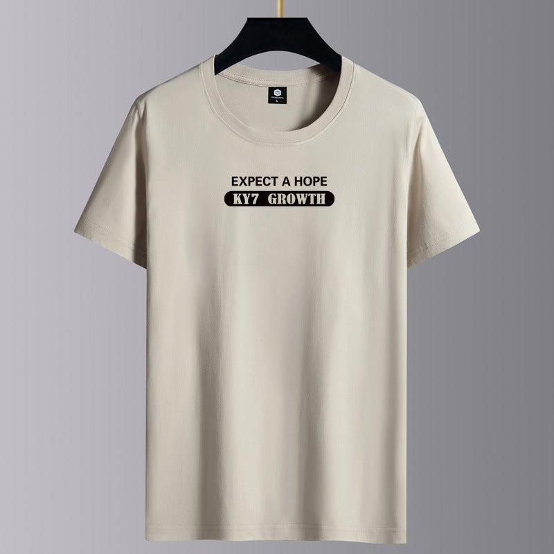 Short-sleeved T-shirt Men's Summer White Teen Trendy Casual Clothes Round Neck Men's Top Half-sleeved Men's T-shirt - Image 1