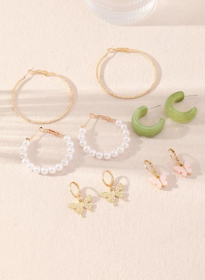 Take Two Set of 5 - Heart Butterfly Drop Earring