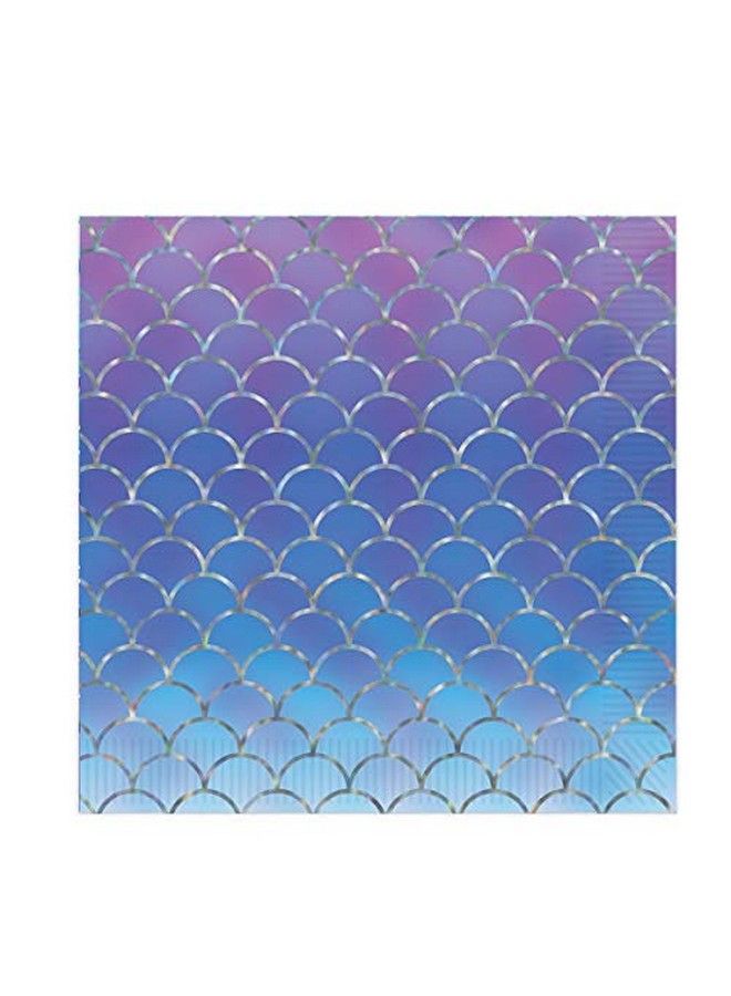 Beistle Mermaid Scales Design Iridescent Luncheon Napkins - Image 1