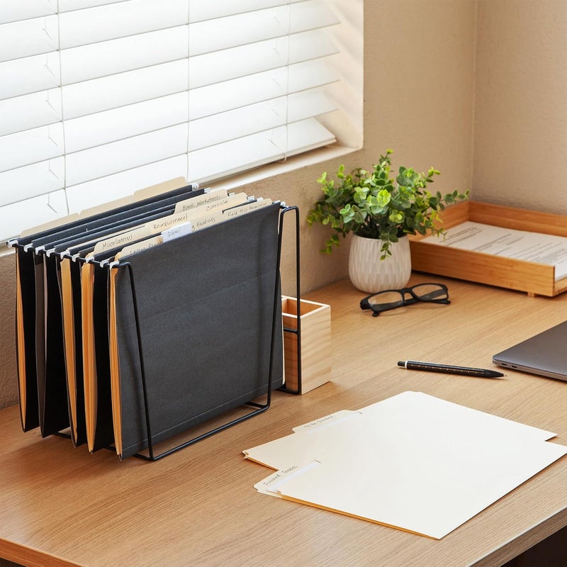 Oxford Hanging File Folders, 6 Pack, Letter Size (8.5" x 11"), Black, 1/5 Cut for 5 Tab Positions, Includes Tabs and Inserts, Hanging Files for Office and Document Organization - Image 5