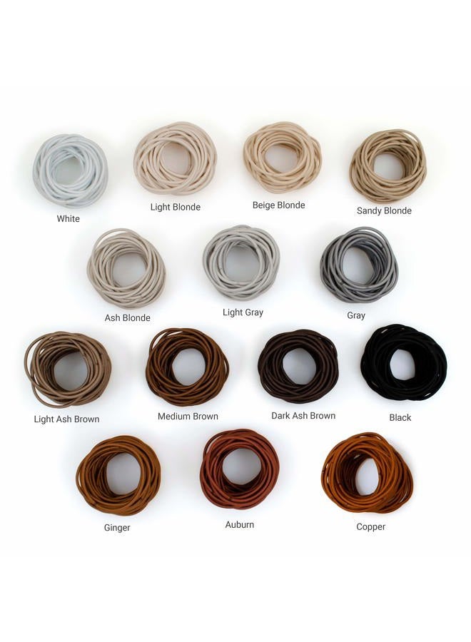 Heliums Thin Hair Elastics - Light Blonde - 2mm Ties for Thin Hair, 1.75 Inch, Medium Hold No Damage Ponytail Holders - 40 Count - Image 4
