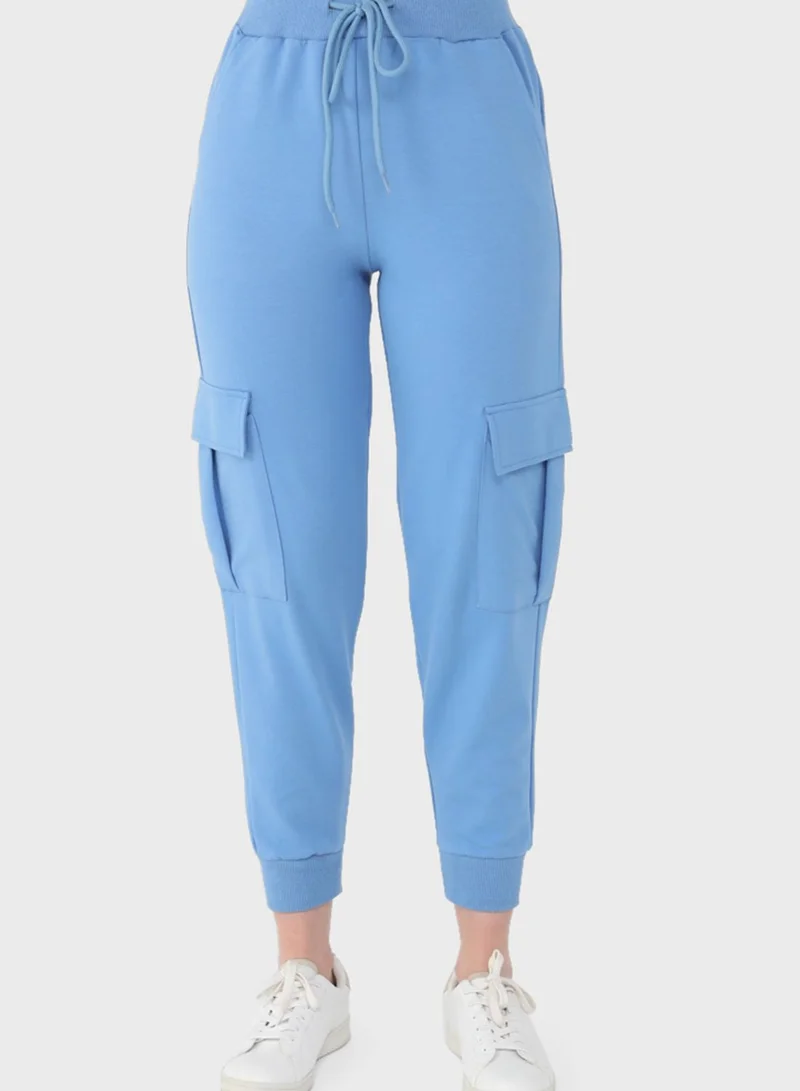 Benin by modanisa Pocket Detail High Waist Sweatpants