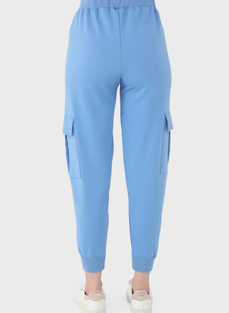 Benin by modanisa Pocket Detail High Waist Sweatpants
