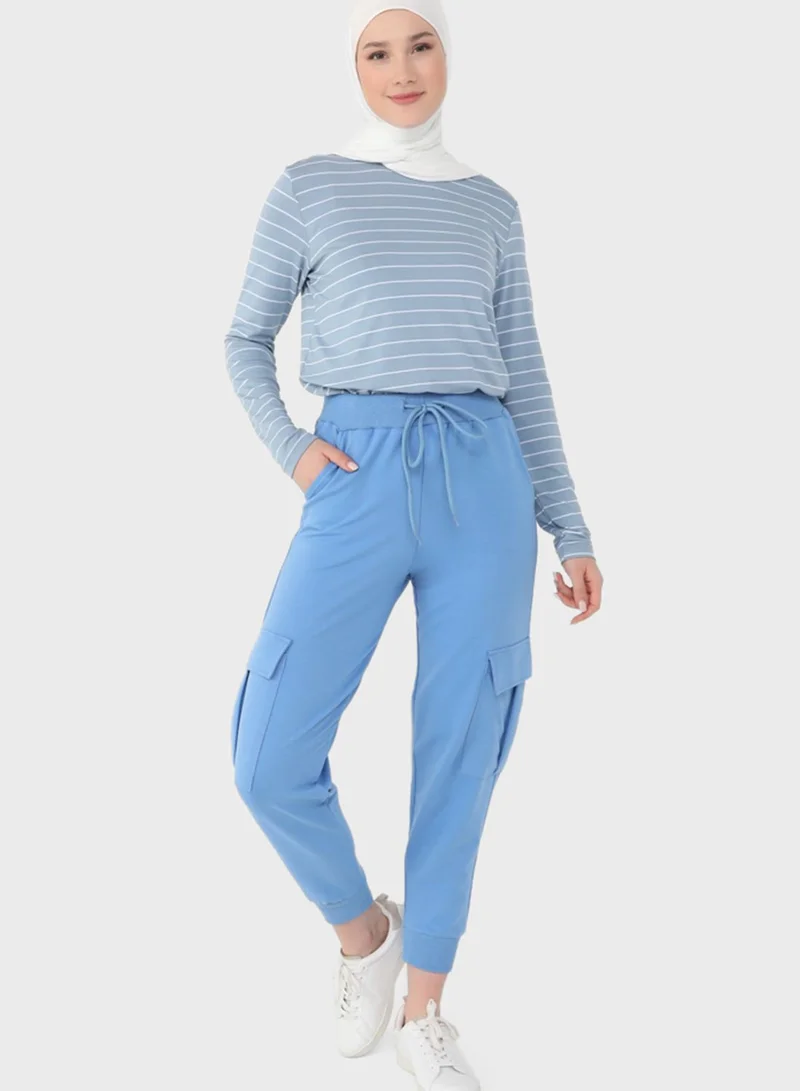 Benin by modanisa Pocket Detail High Waist Sweatpants
