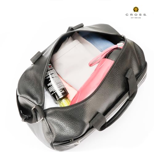 Cross Black Vegan Leather Duffel Bag for Men and Women (Unisex) - Image 4