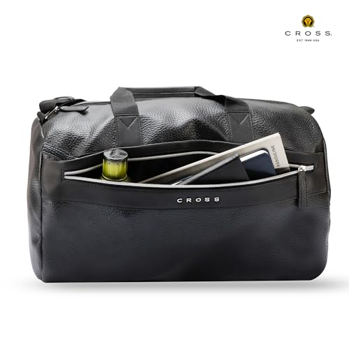 Cross Black Vegan Leather Duffel Bag for Men and Women (Unisex) - Image 5