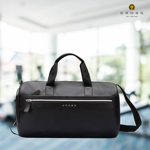 Cross Black Vegan Leather Duffel Bag for Men and Women (Unisex) - Image 2