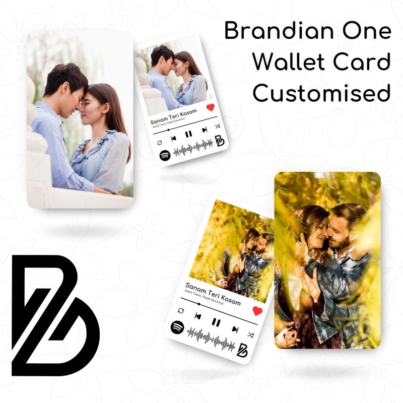 Brandian Brandian One Wallet Card Customised Personalised Gifts for Men You Adore With Spotify Song Photo Card and Music Player Design In Backside Special Thanksgiving - Image 3