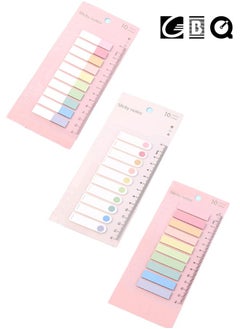 GBQ 600Pcs Adhesive Index Label With Transparent Soft Ruler 10 Color Pages Writable Page Label Flat Head Style Used For Page Marking Classification File Morandi Color  - Image 1