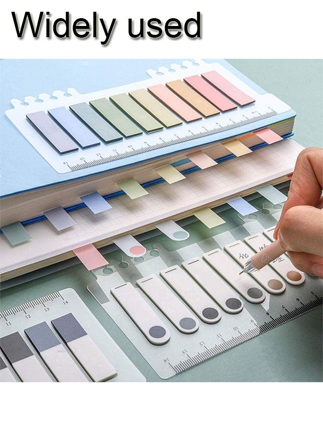 GBQ 600Pcs Adhesive Index Label With Transparent Soft Ruler 10 Color Pages Writable Page Label Flat Head Style Used For Page Marking Classification File Morandi Color - Image 4