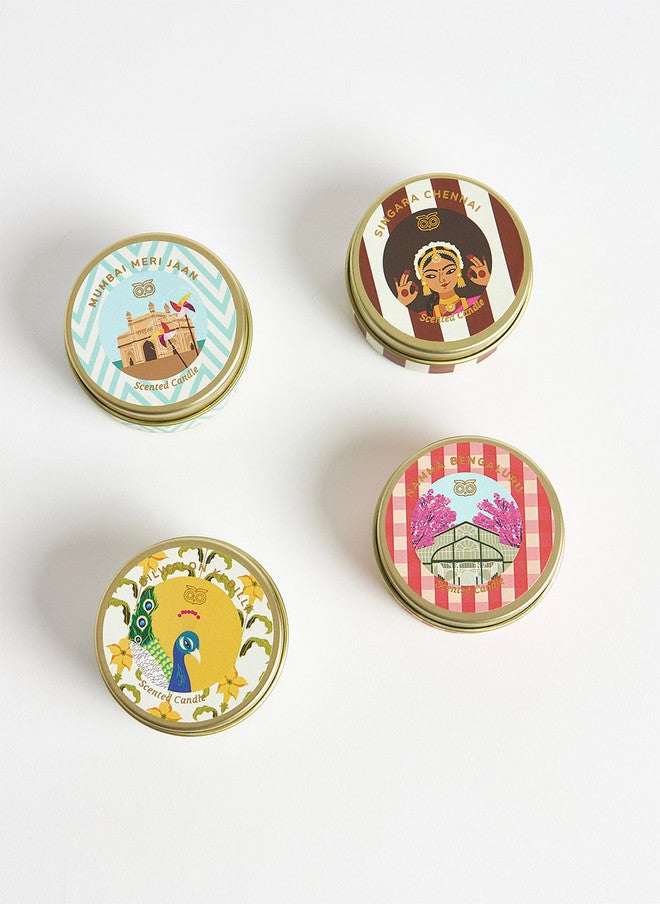 Chumbak Cities of India Tin Candles Gift Box | Set of 4 - Image 5