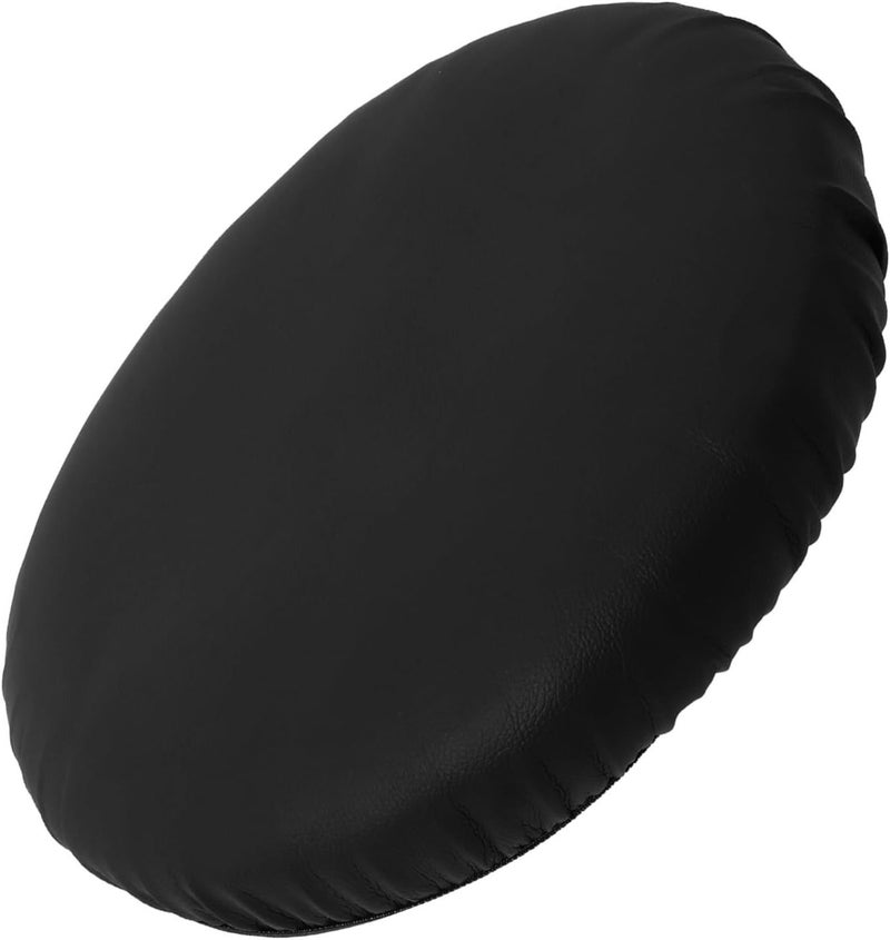 Black Round Bar Stool Cover Washable Pu Slipcover Elastic Protector for Dining Parties Hotels Offices - Image 1