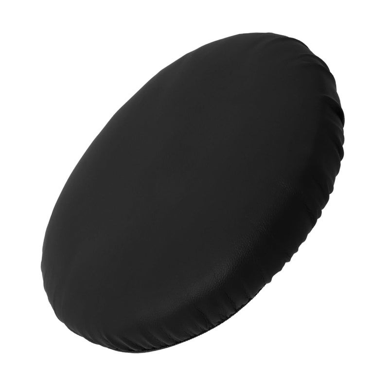 Black Round Bar Stool Cover Washable Pu Slipcover Elastic Protector for Dining Parties Hotels Offices - Image 2