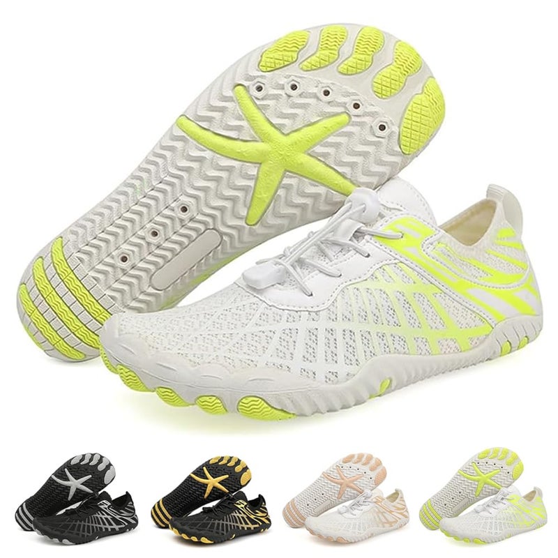 ELETON Hike Barefoot Shoes Womens Men Footwear,Pro-Healthy&Non-Slip Water Shoe for Women Men, Wide Toe Running Shoes Boots Sneakers Unisex Whitegreen - Image 1