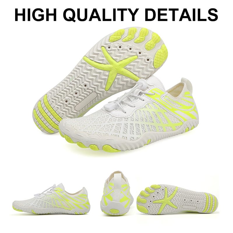 ELETON Hike Barefoot Shoes Womens Men Footwear,Pro-Healthy&Non-Slip Water Shoe for Women Men, Wide Toe Running Shoes Boots Sneakers Unisex Whitegreen - Image 5