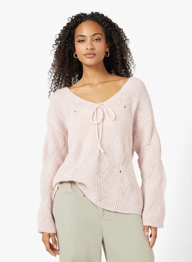 Ginger Ribbed Loose Knitted Sweater