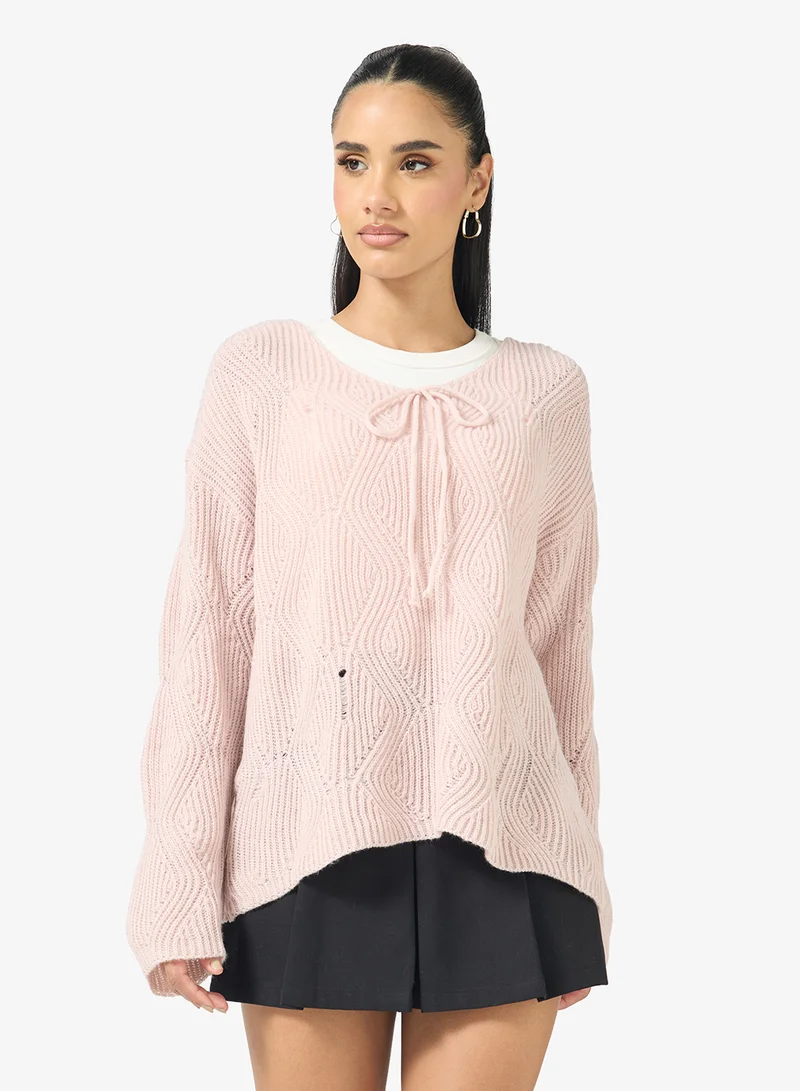 Ginger Ribbed Loose Knitted Sweater