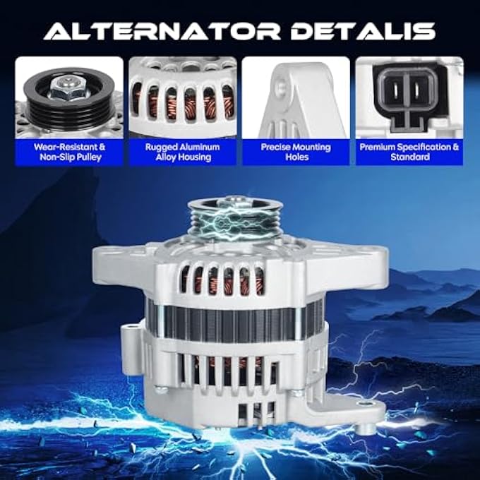 SEHNSUCHT Alternator Replacement New Compatible with Nissan NX 1991-1993, for Nissan Sentra 1991-1994, 12V, 65Amp, CW, S4, IR/IF, Replace for 23100-0E700, 23100-0E705(Only for 1.6L) - Image 2