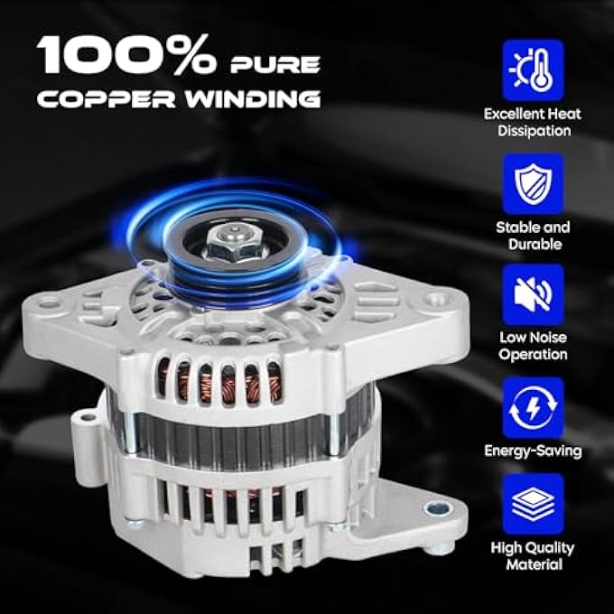 SEHNSUCHT Alternator Replacement New Compatible with Nissan NX 1991-1993, for Nissan Sentra 1991-1994, 12V, 65Amp, CW, S4, IR/IF, Replace for 23100-0E700, 23100-0E705(Only for 1.6L) - Image 5