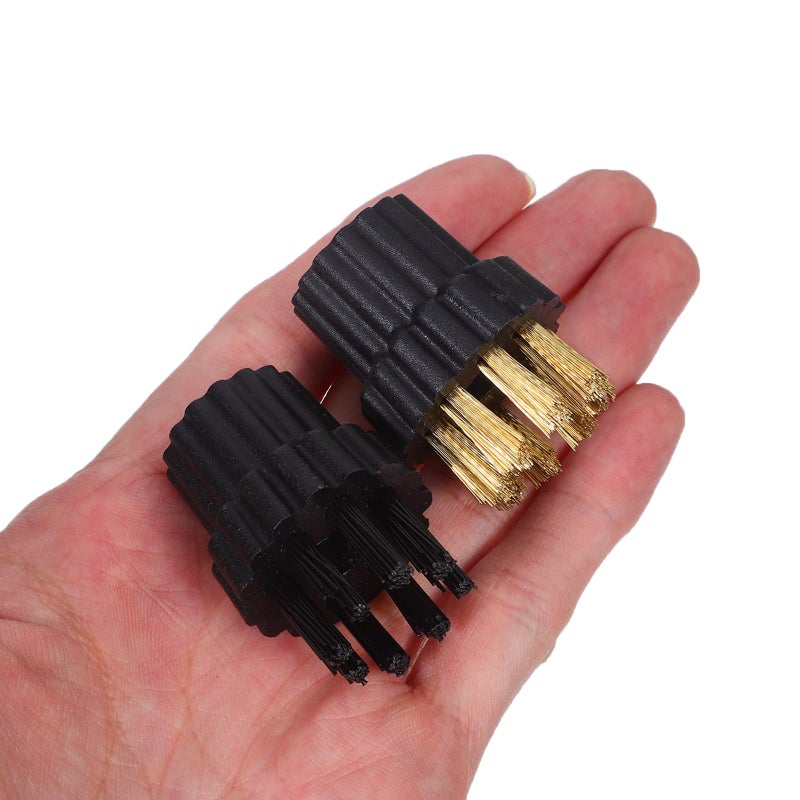 2Pcs Nylon Steam Cleaner Brush Heads For Tiles Hard Surfaces Copper Plated Replacement - Image 5