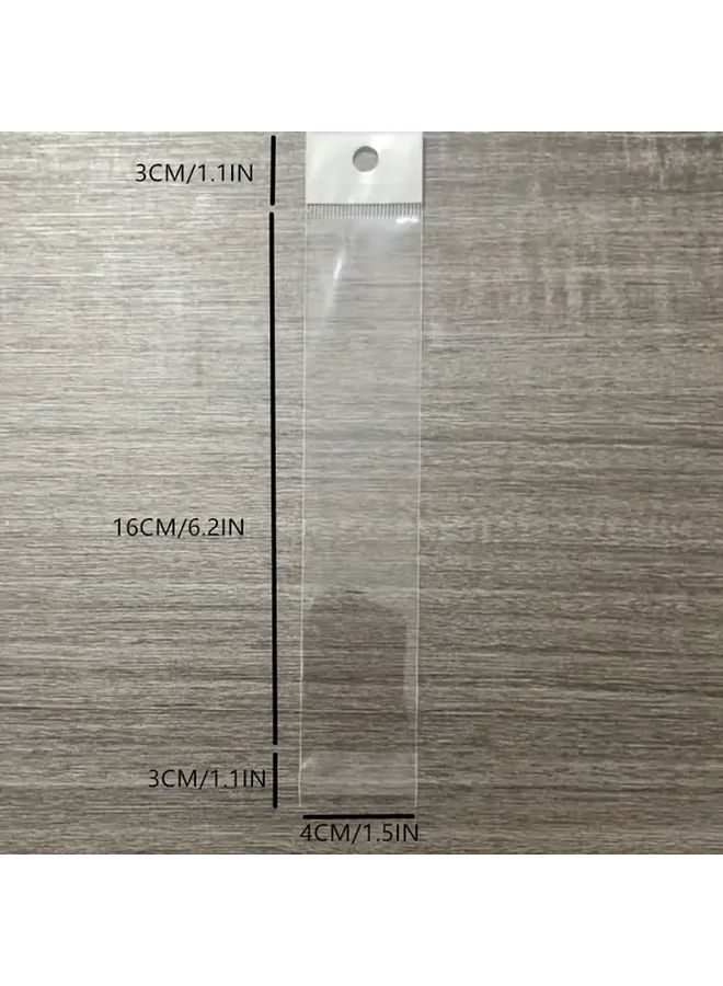100 Pcs 4x16 Inches Long Strip Resealable OPP Bags For Bread Jewelry Packaging - Image 2