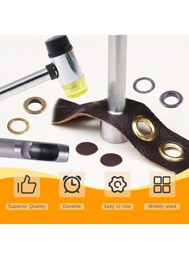 Rustark Rustark 32 Sets 1" 25mm Thickened Grommets Eyelets with Washers Assortment Kit, Gold Silver Black Bronze Metal Eyelet Curtain Grommet for Leather, Canvas, Tarp, DIY Craft Project  - Image 3