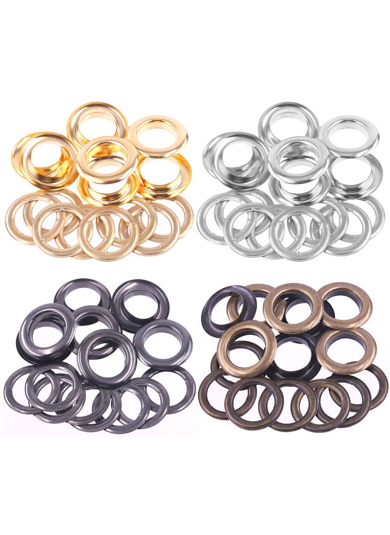 Rustark Rustark 32 Sets 1" 25mm Thickened Grommets Eyelets with Washers Assortment Kit, Gold Silver Black Bronze Metal Eyelet Curtain Grommet for Leather, Canvas, Tarp, DIY Craft Project  - Image 1